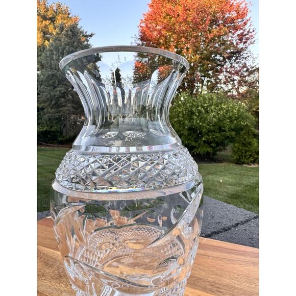 Waterford Crystal Giftware Collection Flower Vase 9" Swirl Pattern~Signed - Picture 4 of 9
